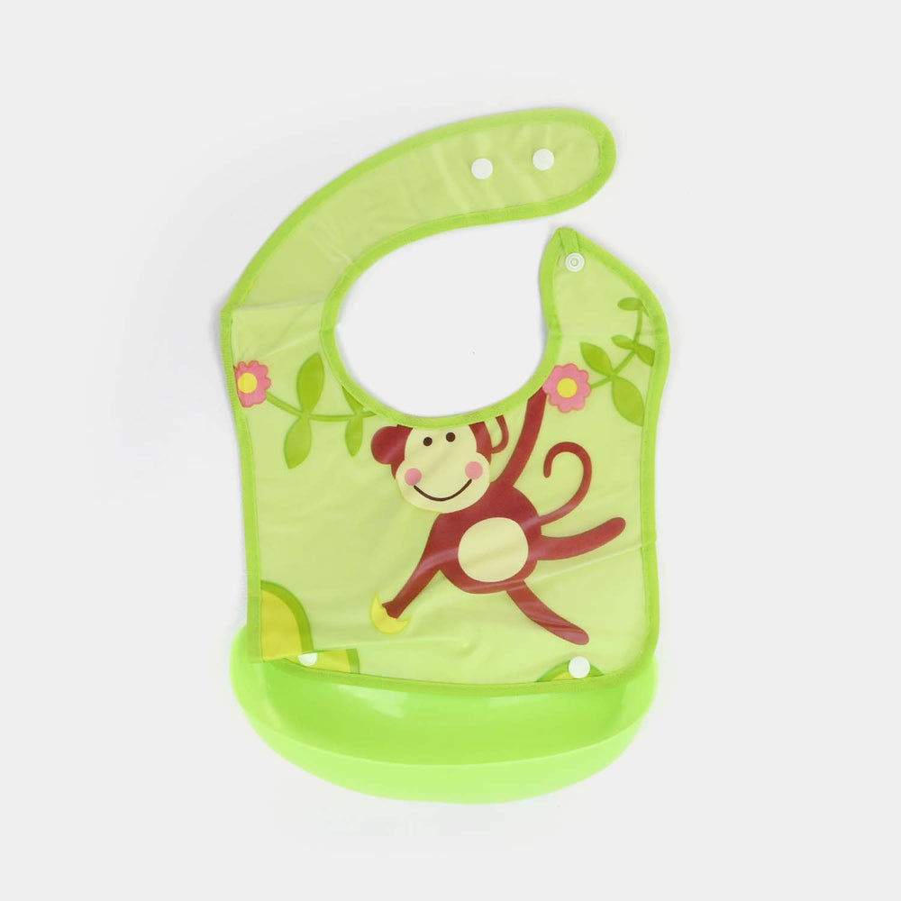PLASTIC BIB WITH HOLDER FOR BABIES