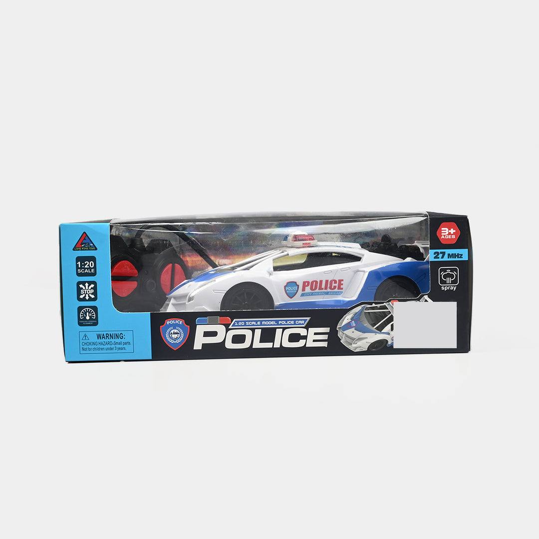 Remote Control Police Car Toy For Kids With Spray & Light