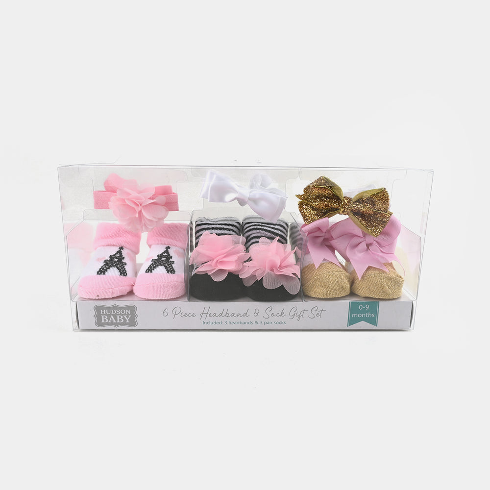 BABY BOOTIES AND HEADBANDS 6PCS SET