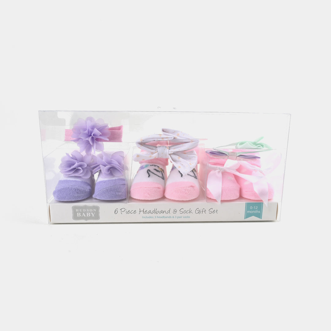 BABY BOOTIES AND HEADBANDS 6PCS SET