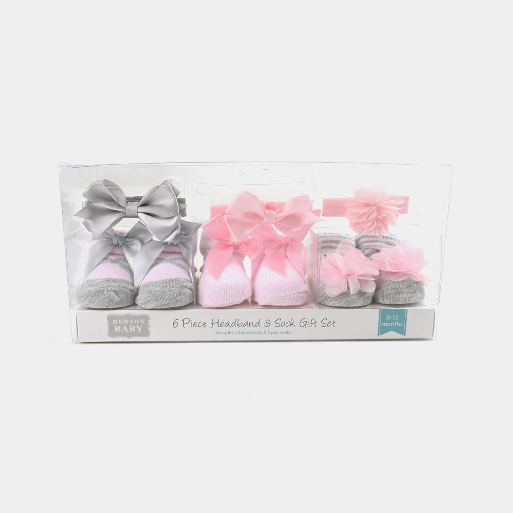 BABY BOOTIES AND HEADBANDS 6PCS SET