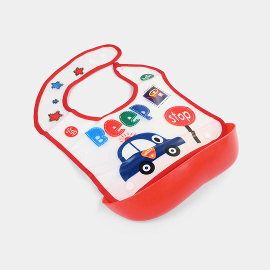 PLASTIC BIB WITH HOLDER FOR BABIES