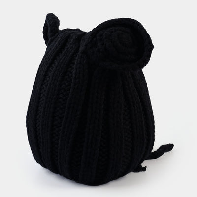 Woolen Winter Cap/Hat 6M+ | BLACK