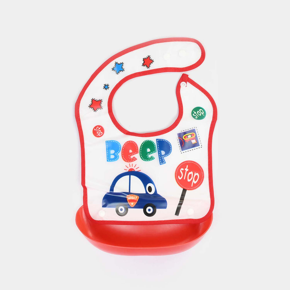 PLASTIC BIB WITH HOLDER FOR BABIES