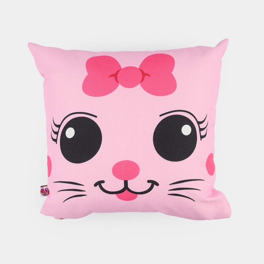 Printed Cushion Pink Meow Cat