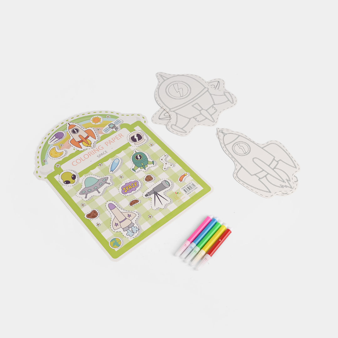 Space-Themed Coloring & Craft Kit