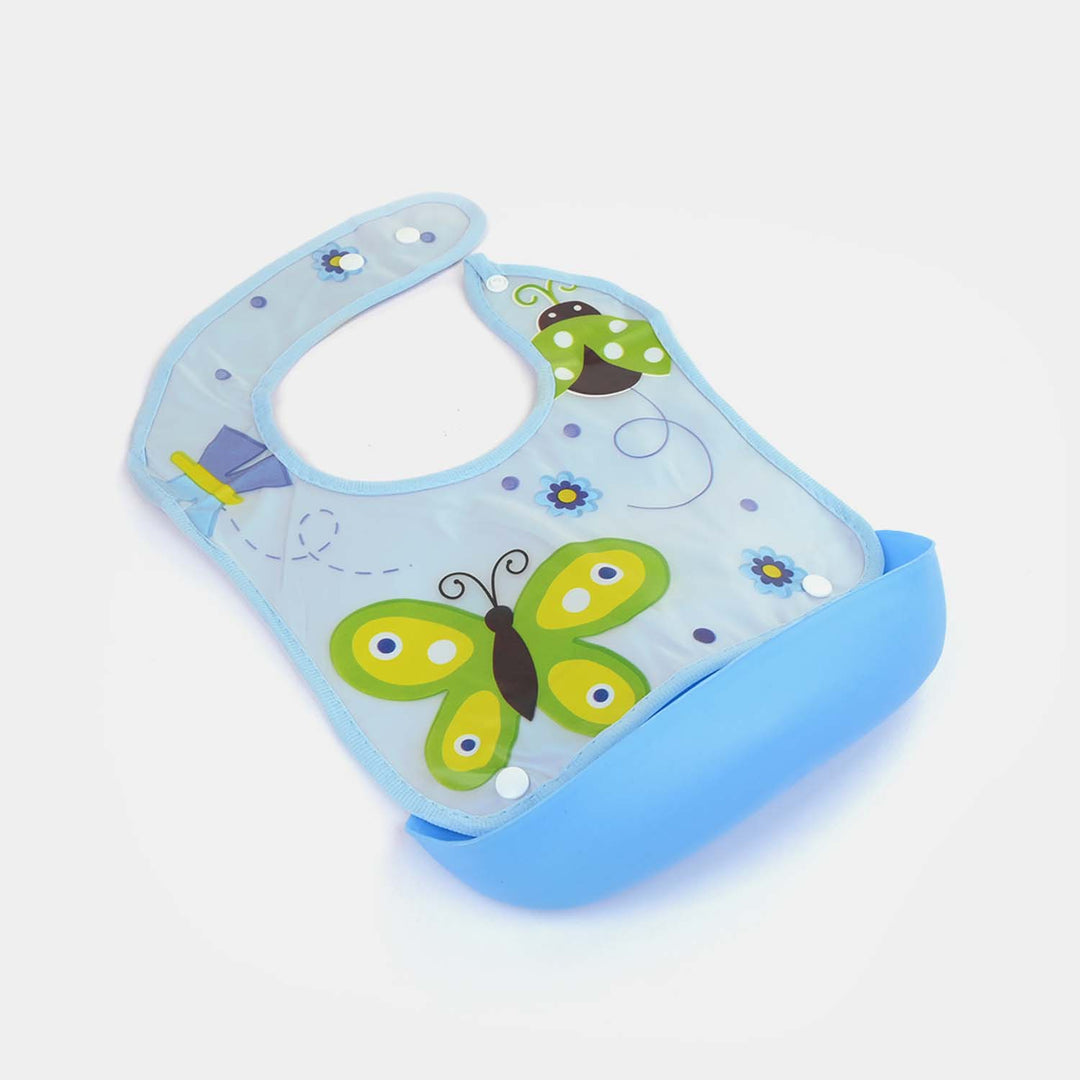 PLASTIC BIB WITH HOLDER FOR BABIES