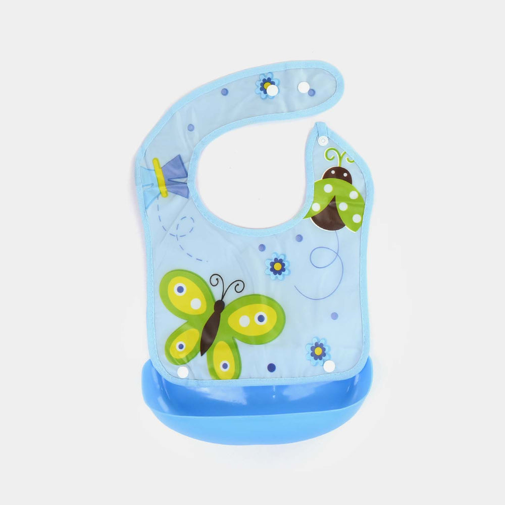 PLASTIC BIB WITH HOLDER FOR BABIES