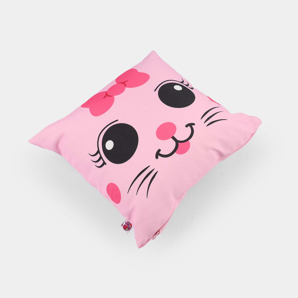 Printed Cushion Pink Meow Cat