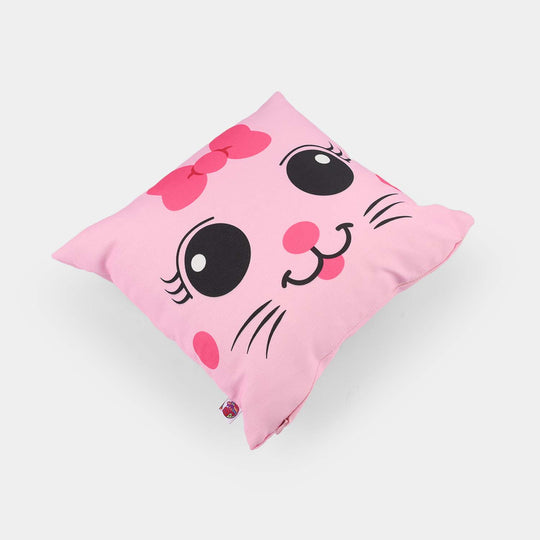 Printed Cushion Pink Meow Cat