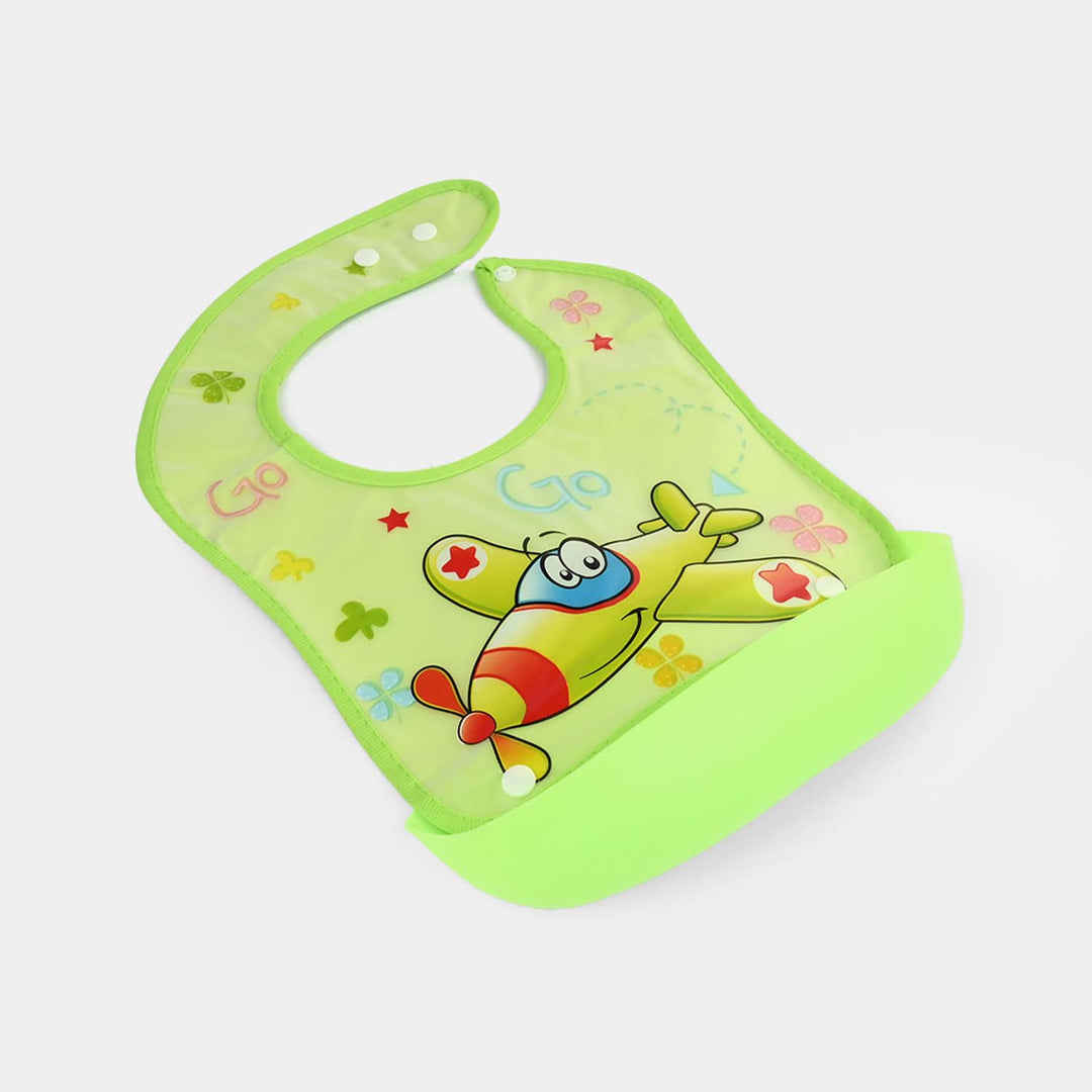 PLASTIC BIB WITH HOLDER FOR BABIES