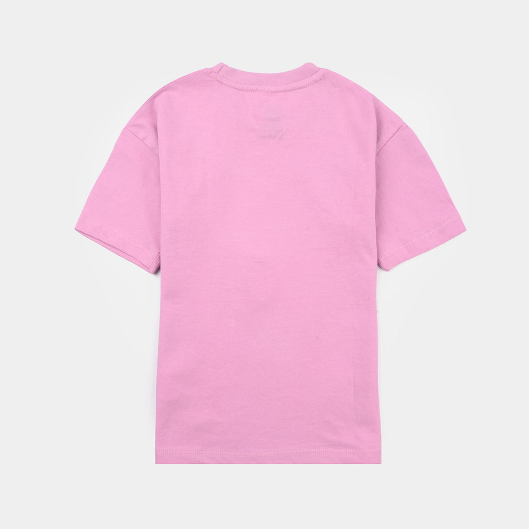Girls Jersey/Terry T-Shirt (Ice Cream) - Pink
