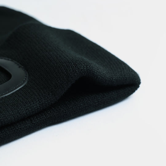 Boys Acrylic Woolen Cap-Black Patch
