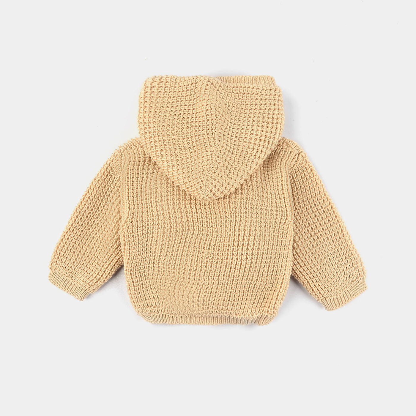 Infant Unisex Acrylic Sweater Hooded-BEIGE