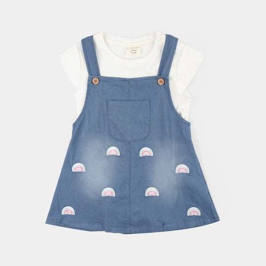 Infant Girls Jersey/Terry 2Pc Suit 287-094-NAVY