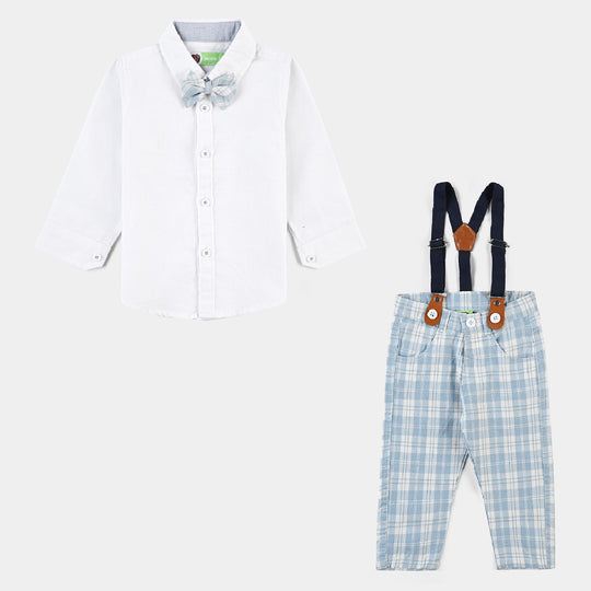 Infant Boys Yarn Dyed Woven F/S 2PC Suit