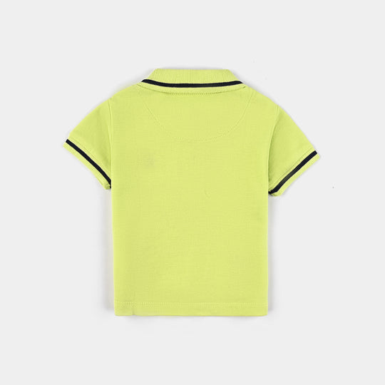 Infant Boys Cotton Polo T-Shirt Roar  - Sunny Lime