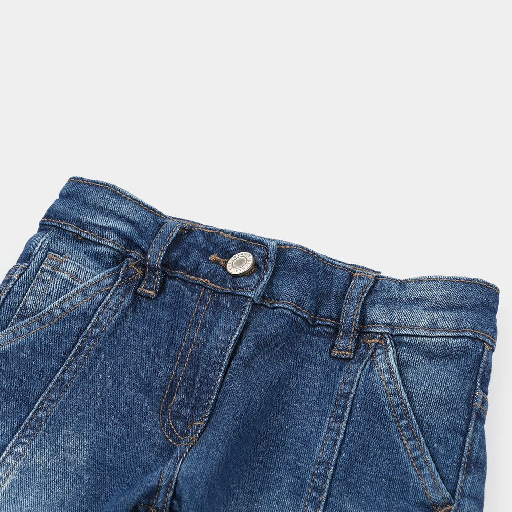 Girls Denim Viscos Pant Hi-D.Blue