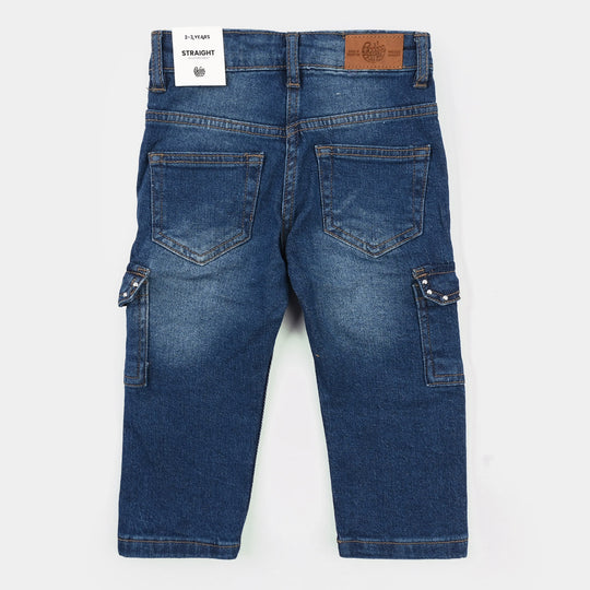 Girls Denim Viscose Pants - Dark Blue