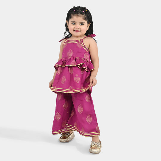 Infant Girls Jacquard 2 Piece Set (Titli) - Magenta