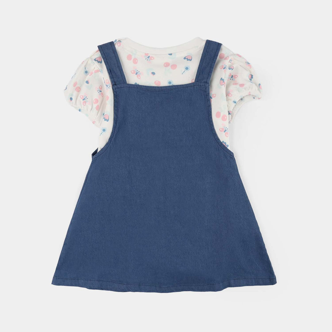 Infant Girls Jersey/Terry 2Pc Suit 287-115-NAVY