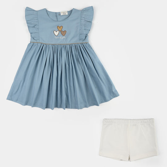 Infant Girls Jersey/Terry 2Pc Suit 287-072-BLUE