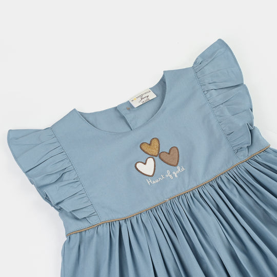 Infant Girls Jersey/Terry 2Pc Suit 287-072-BLUE