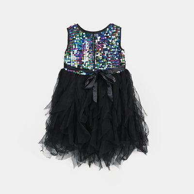 Girls Frock Fancy Sequins Beauty-Multi