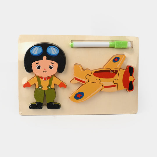 Wooden 2-Sided Sheet with Whiteboard & Removable Pieces
