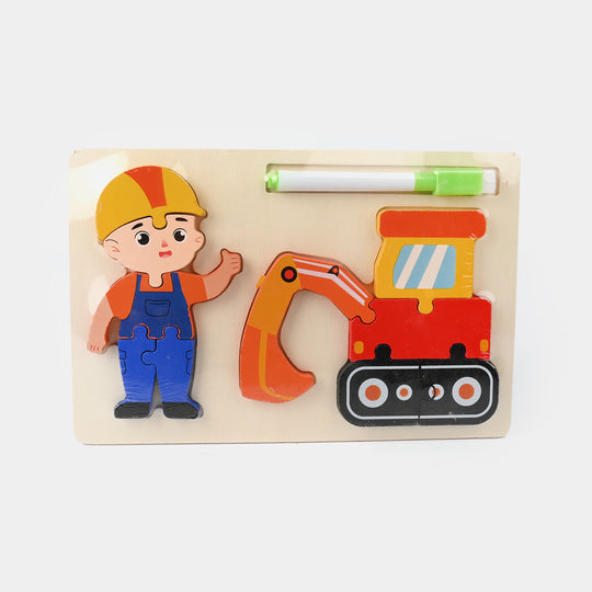Wooden 2-Sided Sheet with Whiteboard & Removable Pieces