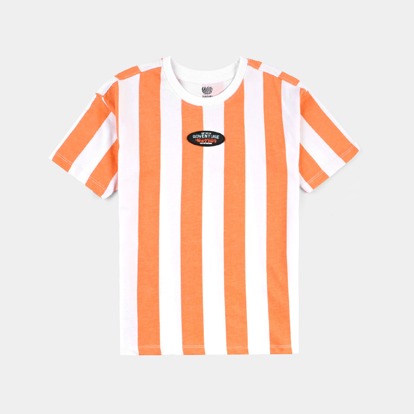 Boys Cotton Jersey T-Shirt Adventure- Orange/White