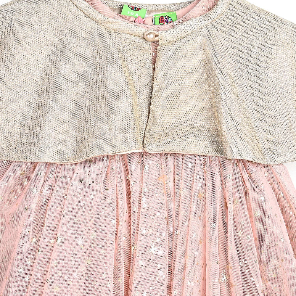 Infant Girls Net Fancy Frock Shining Star-W Gold