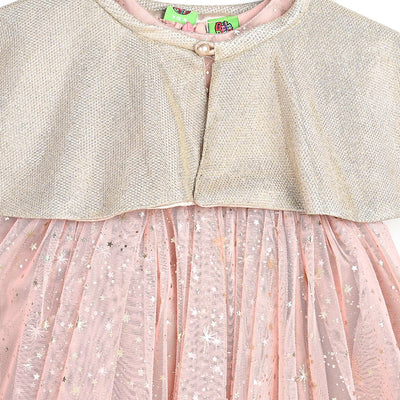 Infant Girls Net Fancy Frock Shining Star-W Gold