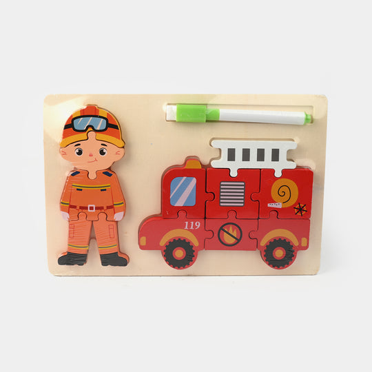Wooden 2-Sided Sheet with Whiteboard & Removable Pieces
