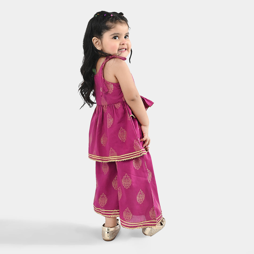 Infant Girls Jacquard 2 Piece Set (Titli) - Magenta