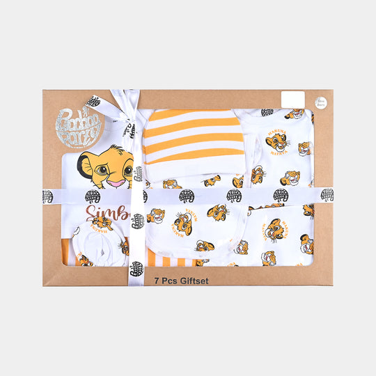 Infant 7 Piece Set Boys Cotton Interlock Lion King-White