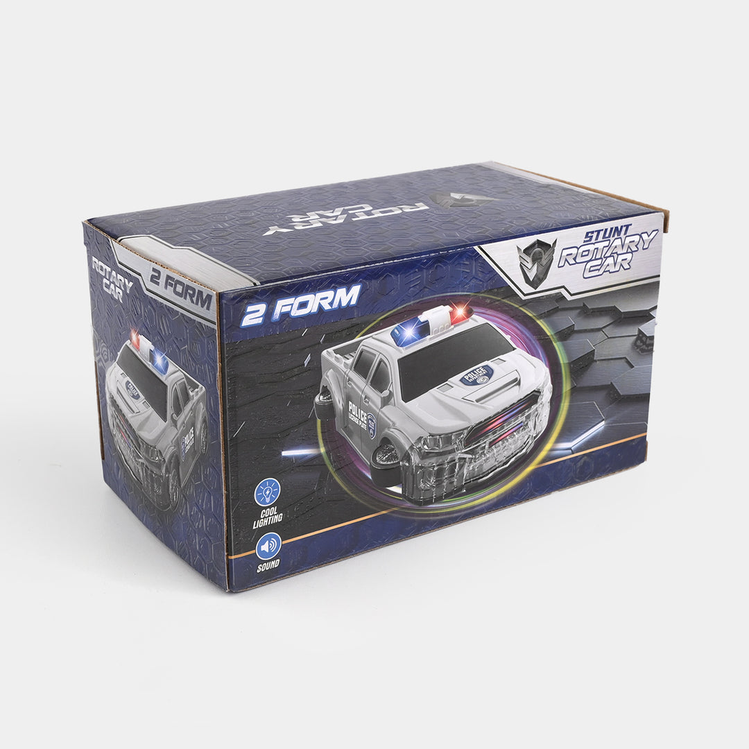Stunt Rotary 2-Form Police Car with Light & Sound