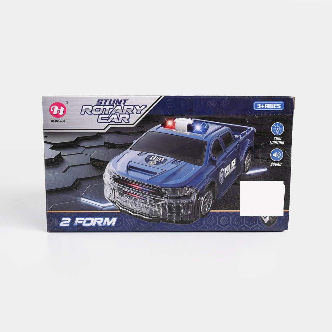 Stunt Rotary 2-Form Police Car with Light & Sound