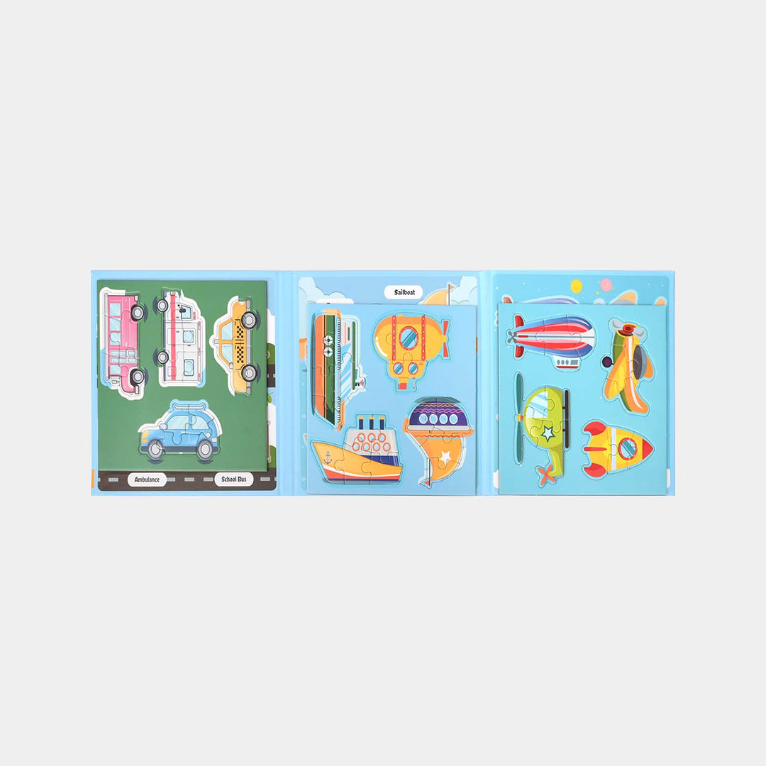 3D Magnetic Puzzle – Traffic Theme (3-in-1 Book)
