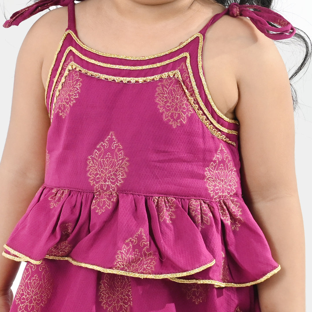 Infant Girls Jacquard 2 Piece Set (Titli) - Magenta