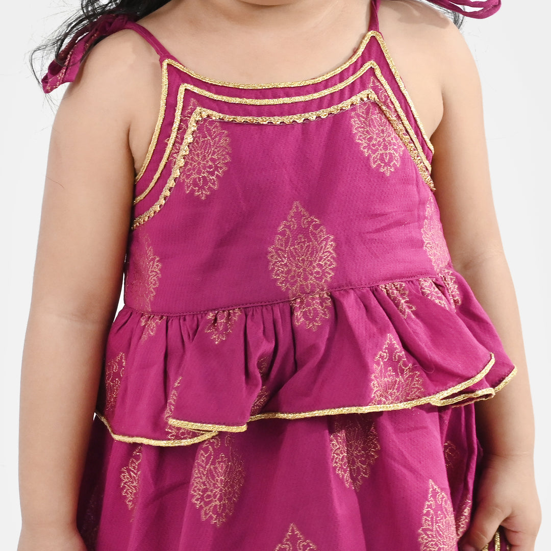 Infant Girls Jacquard 2 Piece Set (Titli) - Magenta