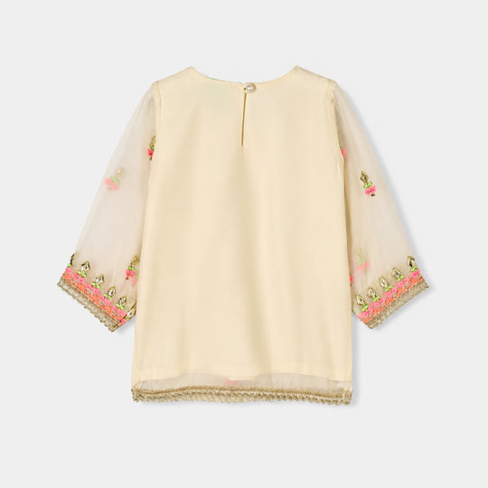 Infant Girls Chiffon 2Pcs Noor Rani-Off.White