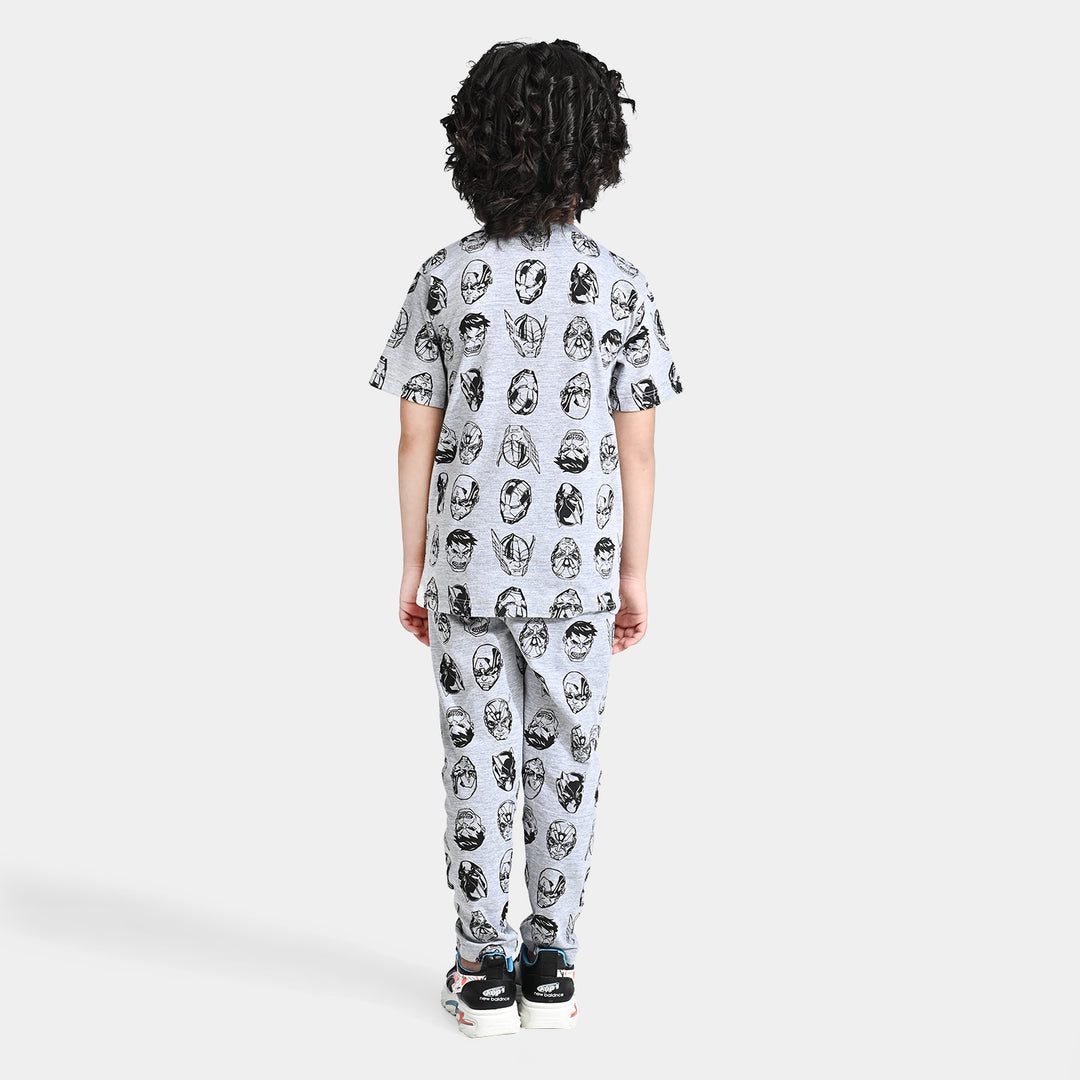 Boys Cotton Jersey NightWear Marvel-H.grey