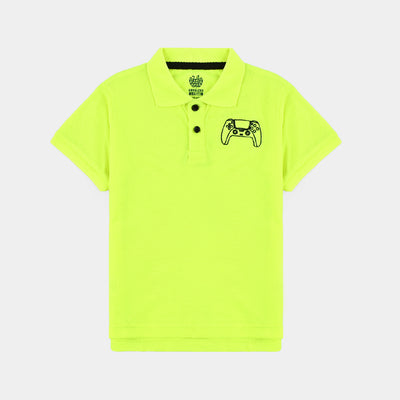 Boys Cotton PK Polo PS5-F/Green