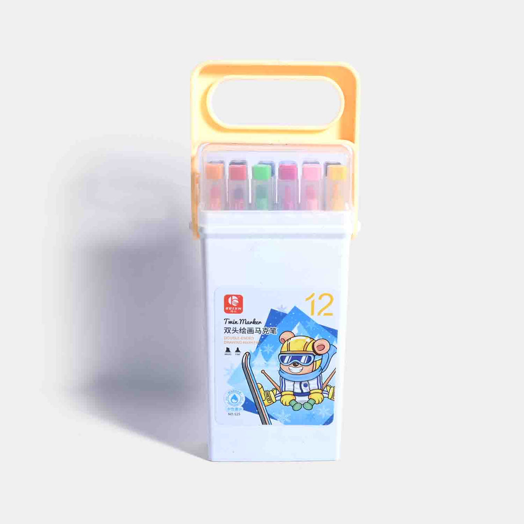 Twin Highlighter/Drawing Markers Set | 12PCs