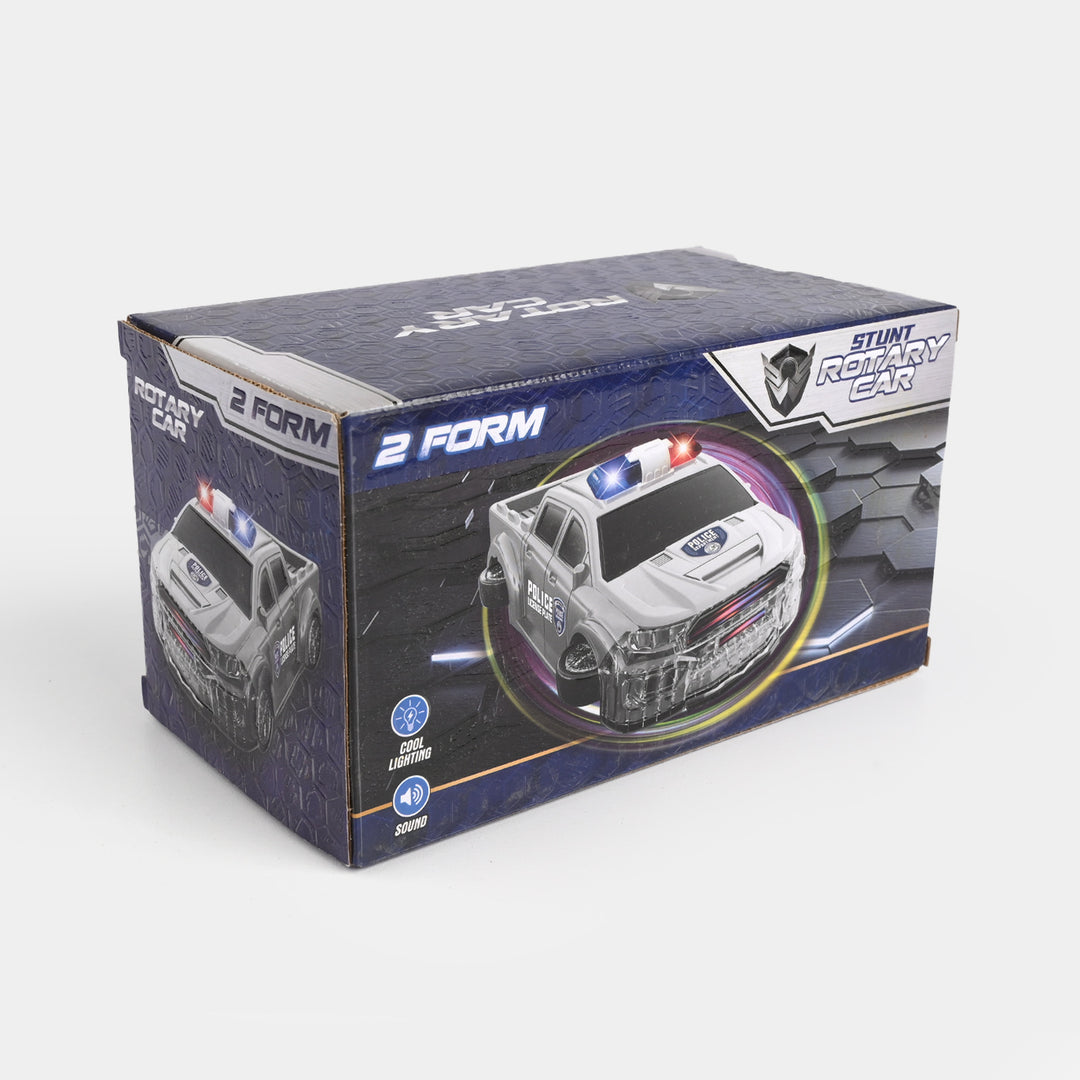 Stunt Rotary 2-Form Police Car with Light & Sound