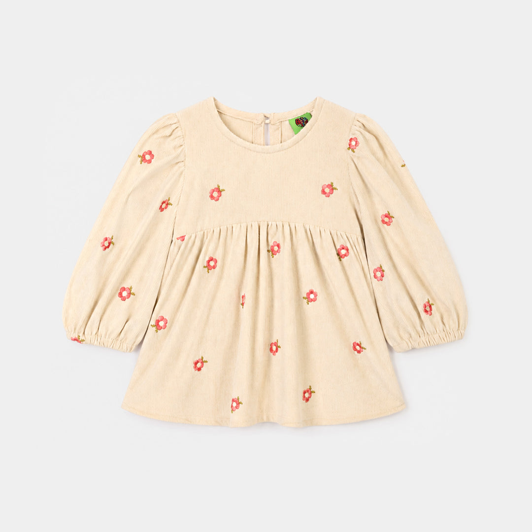 Infant Girls Polyester Emb Top Dusky