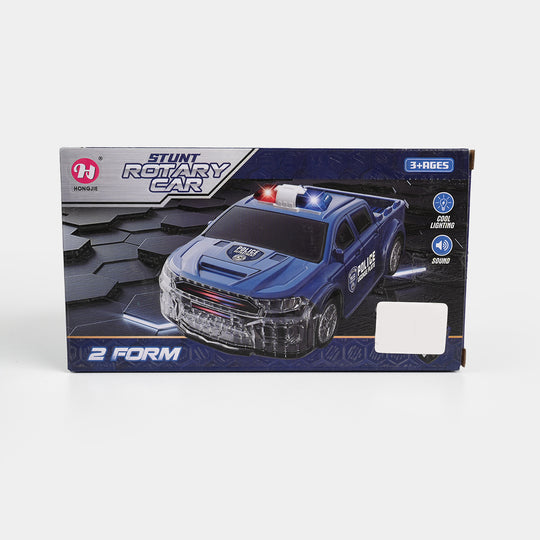 Stunt Rotary 2-Form Police Car with Light & Sound