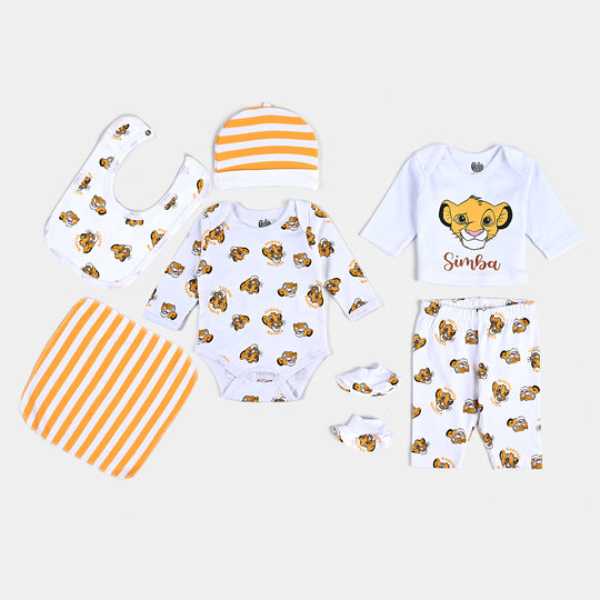 Infant 7 Piece Set Boys Cotton Interlock Lion King-White