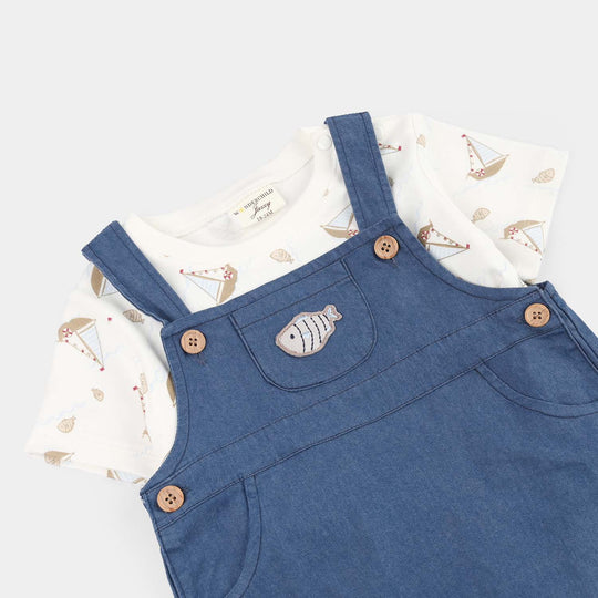 Infant Boys Jersey/Terry 2Pc Suit 287-054-NAVY